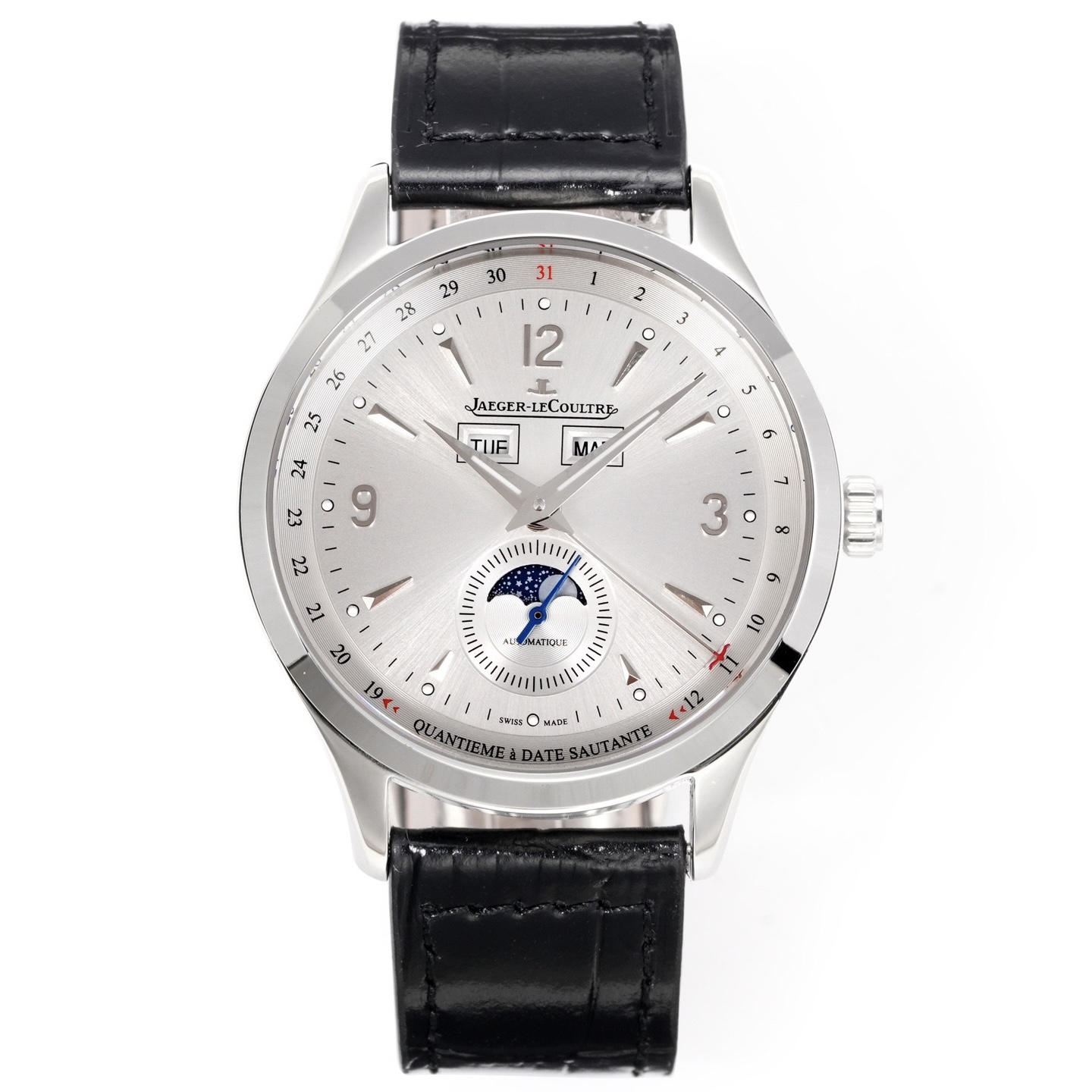 Jaeger-LeCoultre Master Calendar Moon Phase Automatic Watch 40mm Genuine Leather Strap