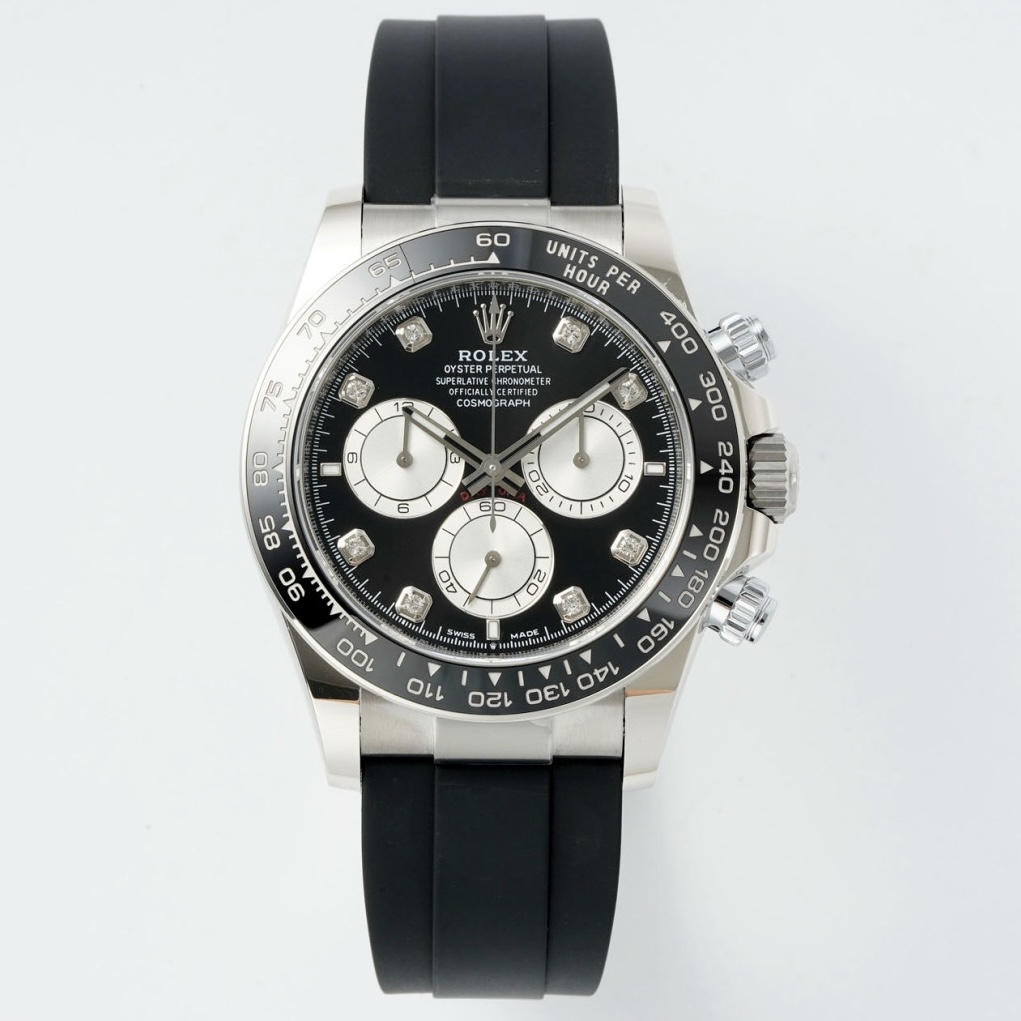 Rolex Cosmograph Daytona 18K Gold Plated Automatic Chronograph Watch Rubber Strap