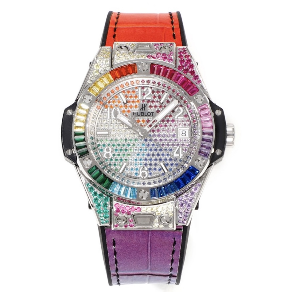 Hublot Big Bang One Click Rainbow Gemstone 39mm Automatic Ladies Watch