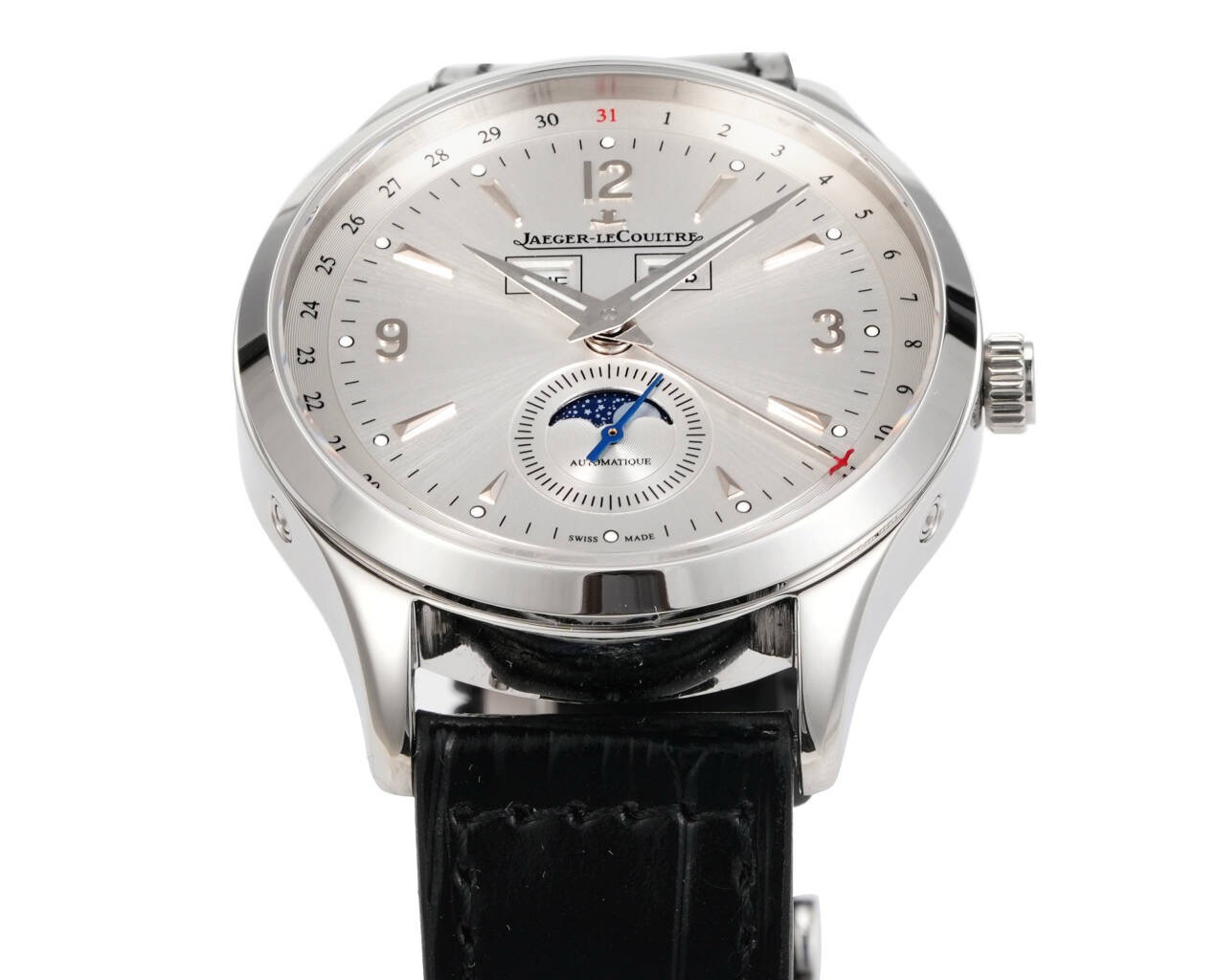 Jaeger-LeCoultre Master Calendar Moon Phase Automatic Watch 40mm Genuine Leather Strap