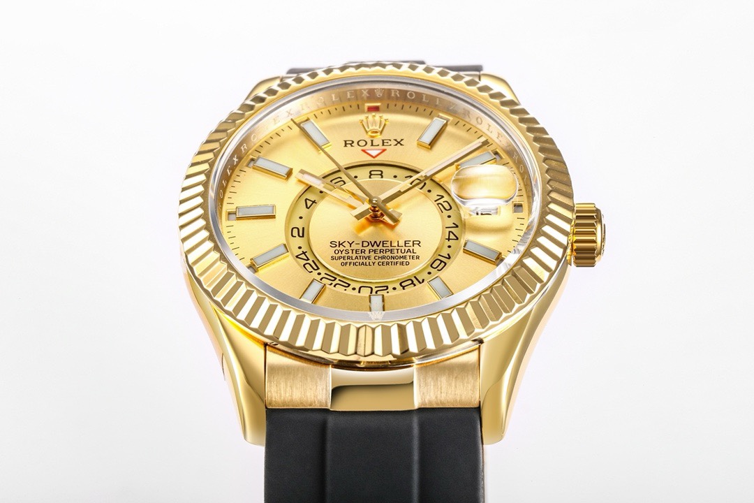 Rolex Sky‑Dweller Watch 42mm 904L Steel 9002 Automatic Movement Ring Command Bezel