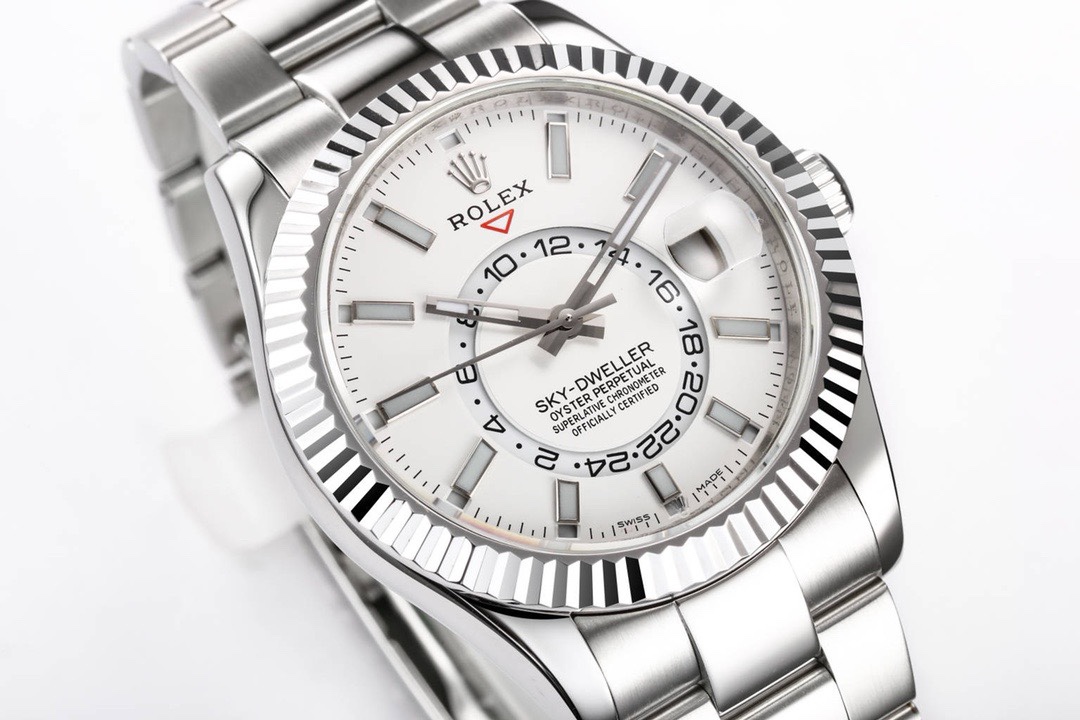 Rolex Sky‑Dweller Watch 42mm 904L Steel 9002 Automatic Movement Ring Command Bezel