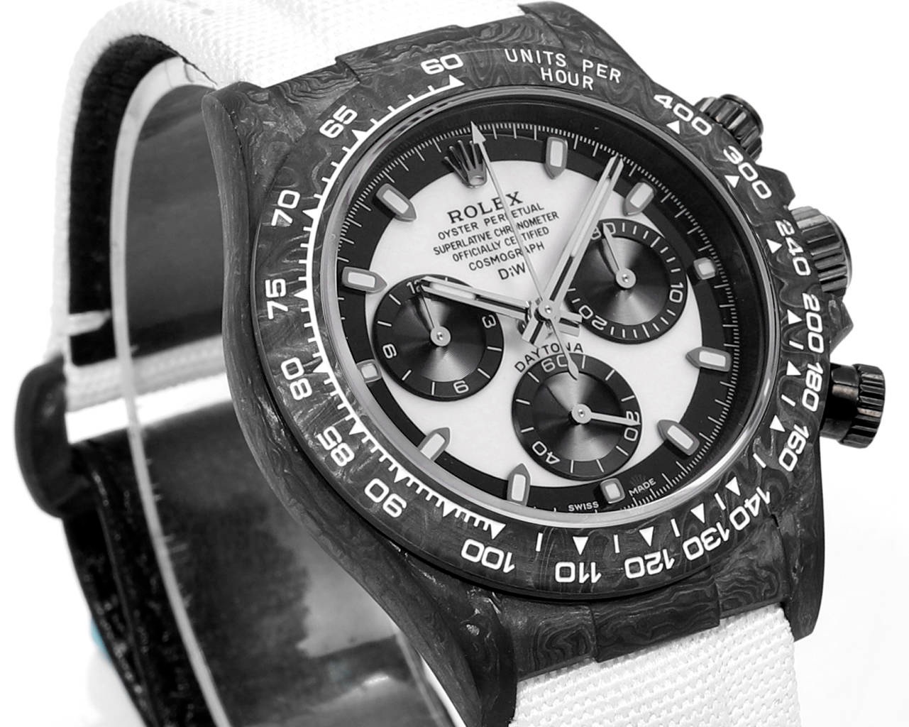 Rolex TW Factory Custom Carbon Fiber Daytona Watch 40mm 4801 Chronograph Movement Luminous Case & Buckle