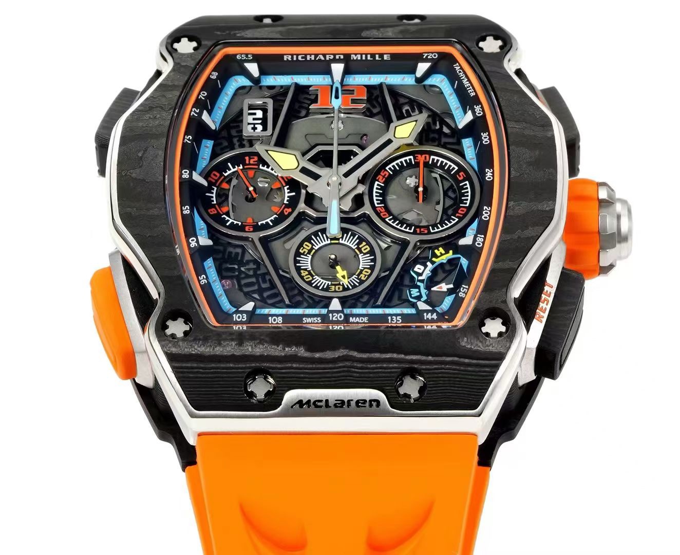 Richard Mille RM 65-01 McLaren W1 Automatic Chronograph Watch, Carbon TPT & Grade 5 Titanium Case