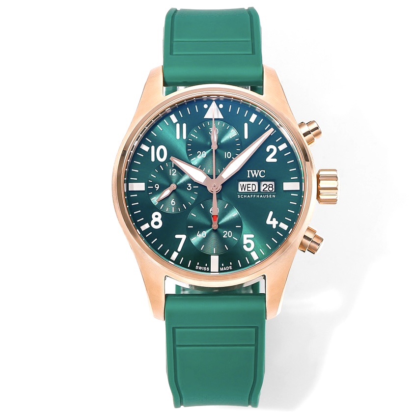 IWC Pilots Series IW388110 Men Watch AP5 Upgrade Fluororubber Strap 46H Power Reserve