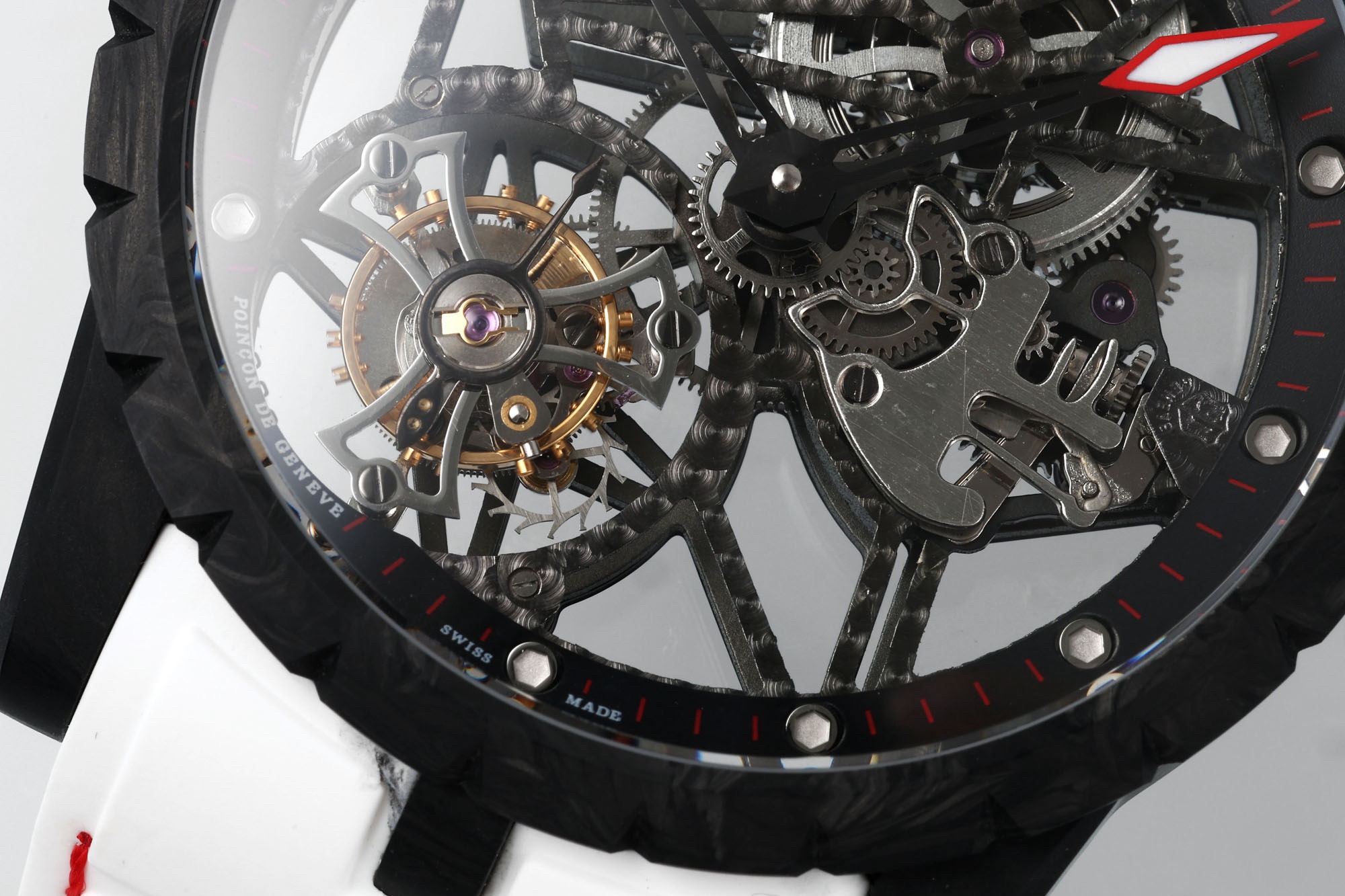 Roger Dubuis Excalibur V4 Skeleton Tourbillon Carbon Fiber Watch NEW Factory Super Clone
