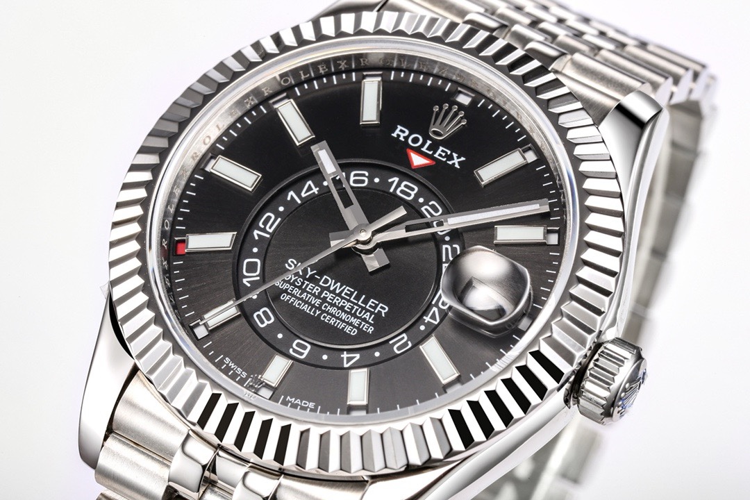 Rolex Sky‑Dweller Watch 42mm 904L Steel 9002 Automatic Movement Ring Command Bezel