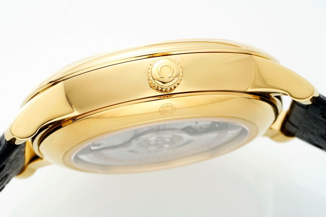 Omega De Ville Power‑Reserve Automatic Mechanical Watch, Genuine Calfskin Leather Strap