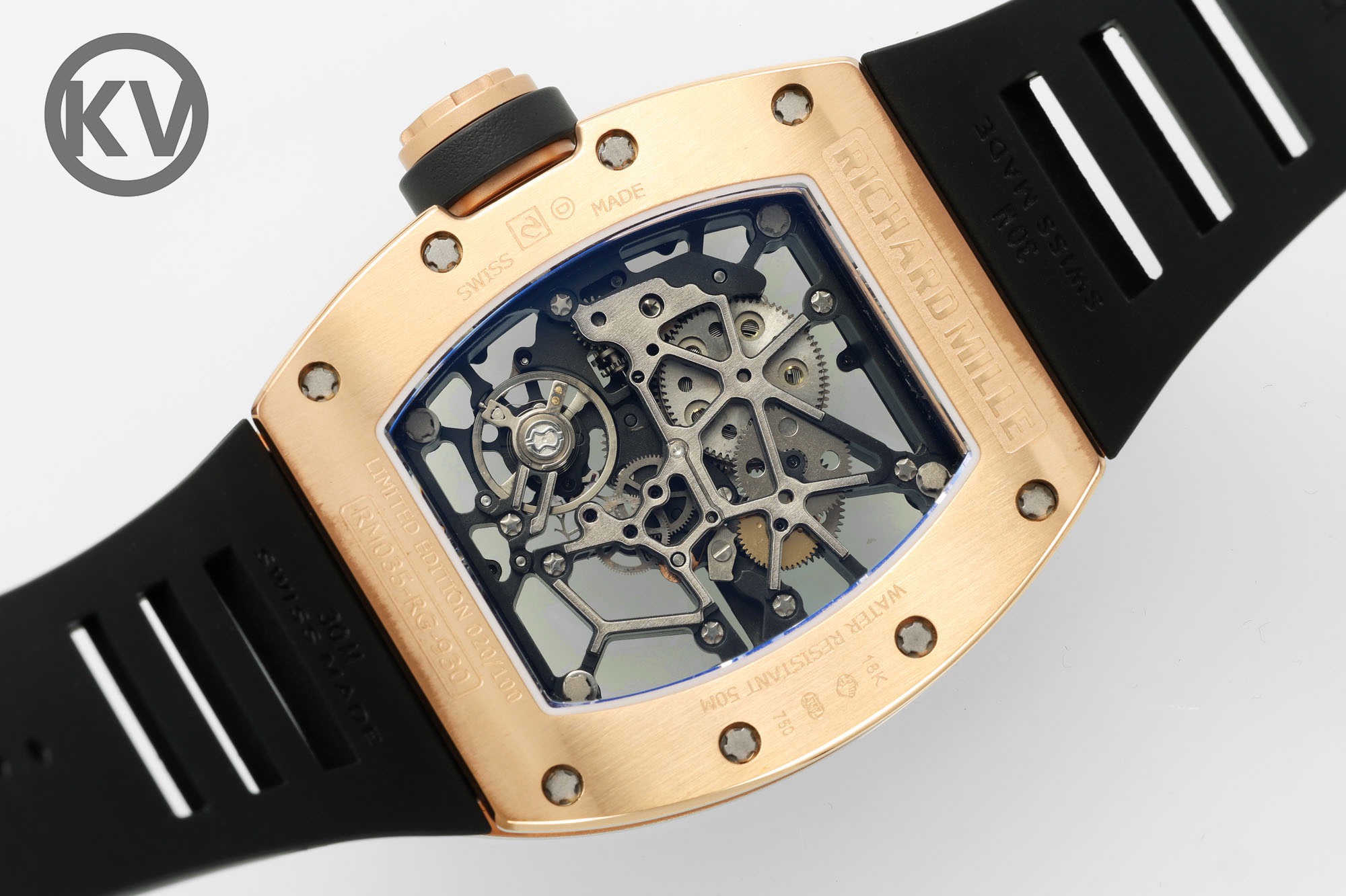 Richard Mille RM035 Americas Hollow Tonneau Mechanical Watch Magnesium Alloy Rubber Strap Multi Colors