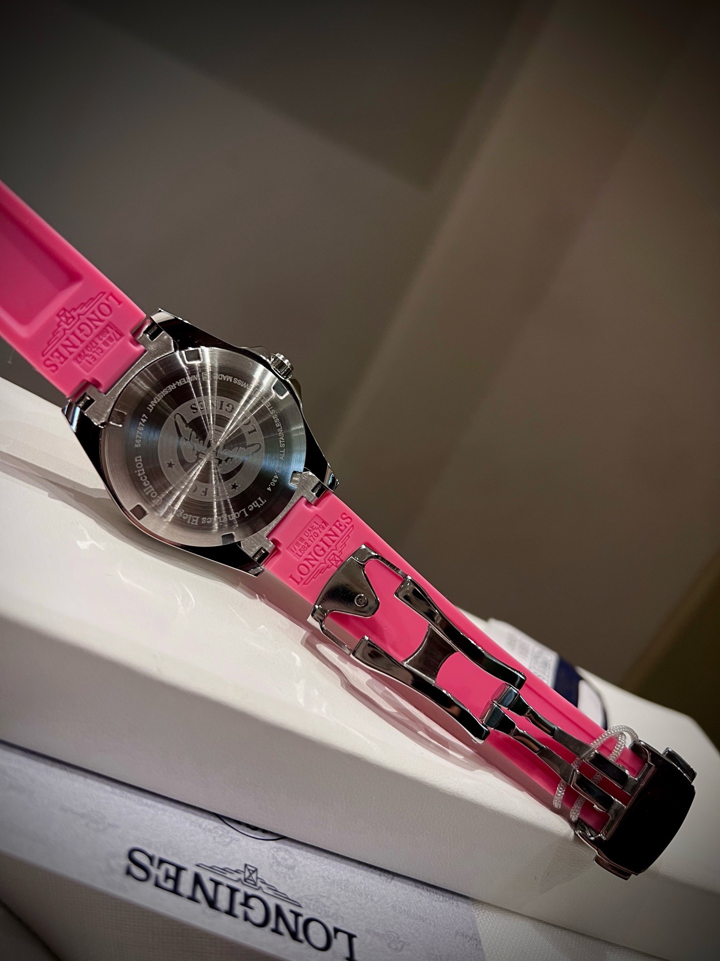 Longines Conquest 34mm Ladies Wristwatch Rubber Band With Luminous Dial