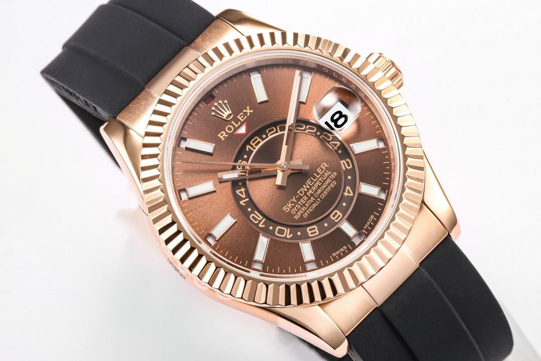 Rolex Sky‑Dweller Watch 42mm 904L Steel 9002 Automatic Movement Ring Command Bezel