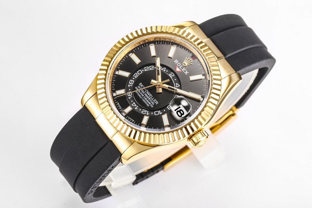 Rolex Sky‑Dweller Watch 42mm 904L Steel 9002 Automatic Movement Ring Command Bezel