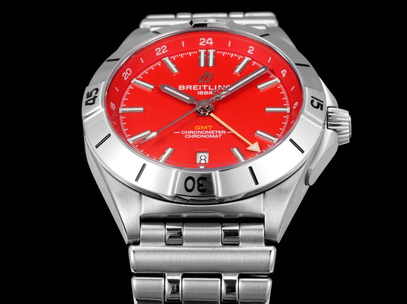 Breitling Chronomat GMT 40mm Automatic Steel Watch Multi‑Color Dial Bullet Bracelet