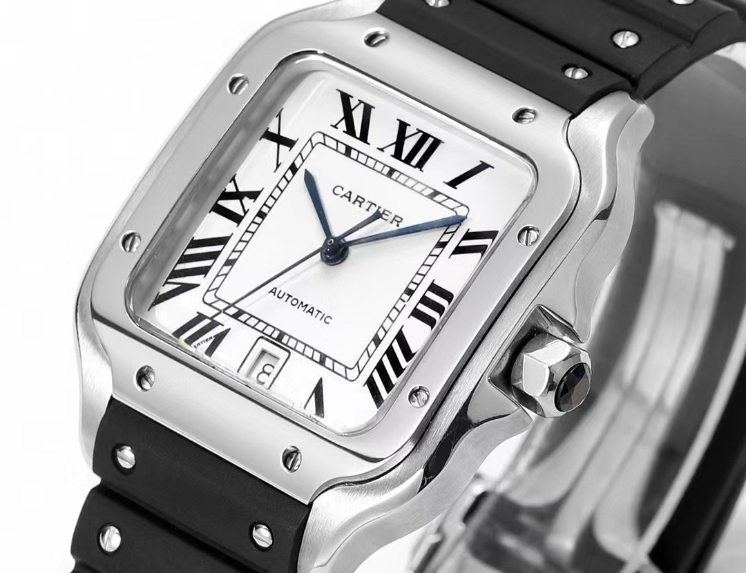 Cartier Santos Rubber Strap | THB Factory 39.8mm Automatic Watch