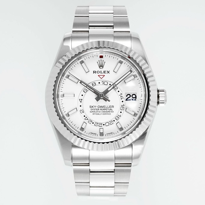 Rolex Sky‑Dweller Watch 42mm 904L Steel 9002 Automatic Movement Ring Command Bezel