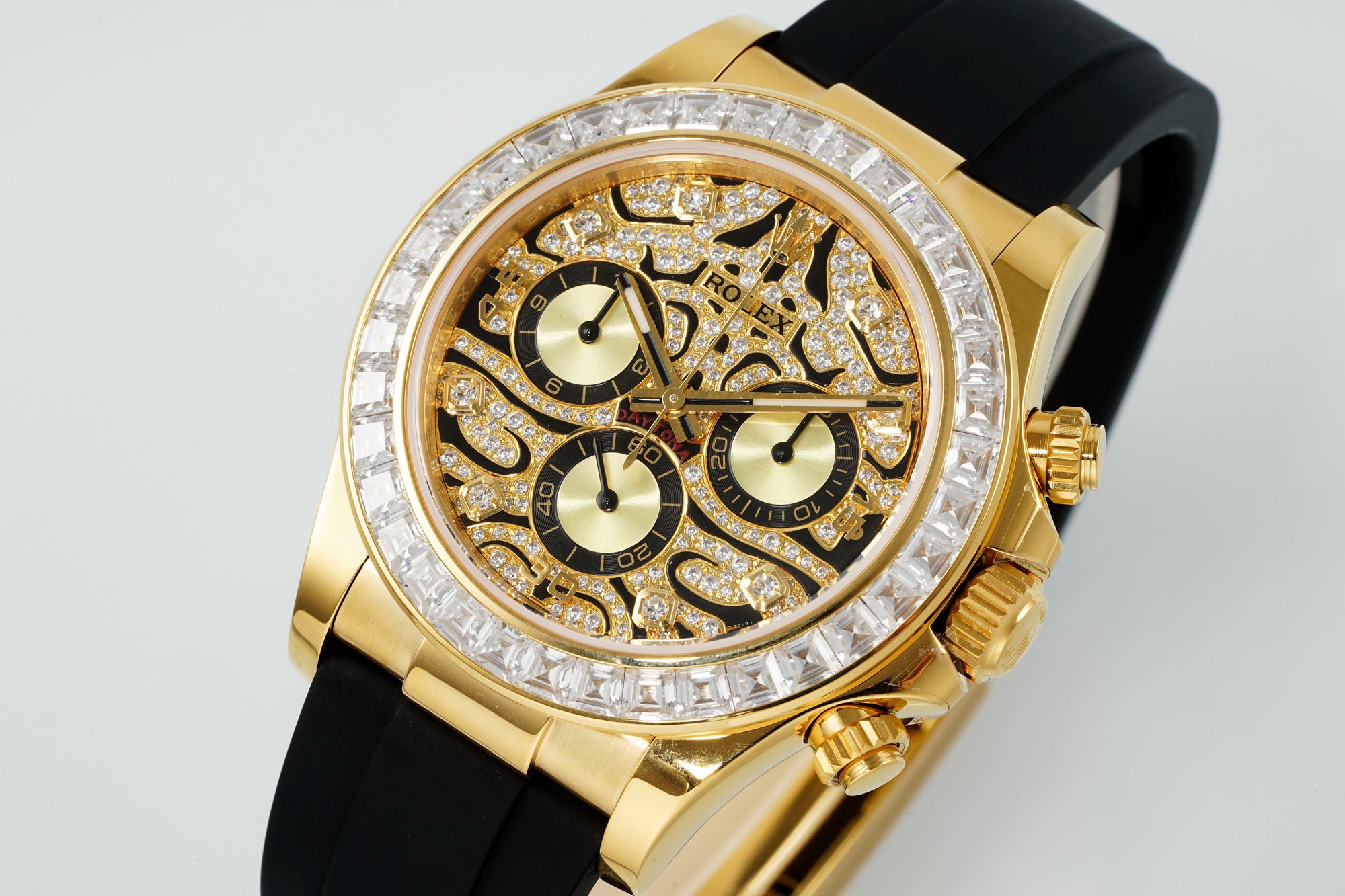 Rolex PPM Tiger Eye Moissanite Chronograph