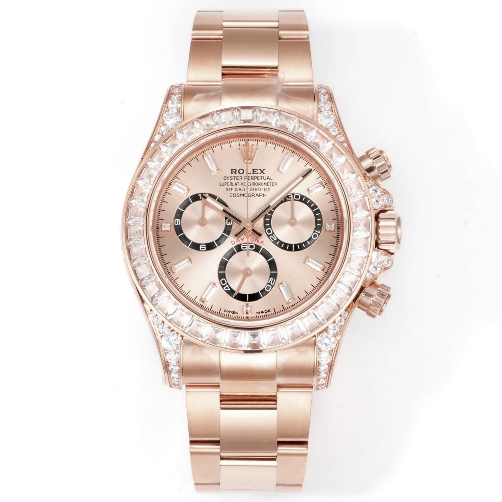 Rolex Cosmograph Daytona 40mm N+ Factory V2 Weighted Baguette Bezel Automatic Watch