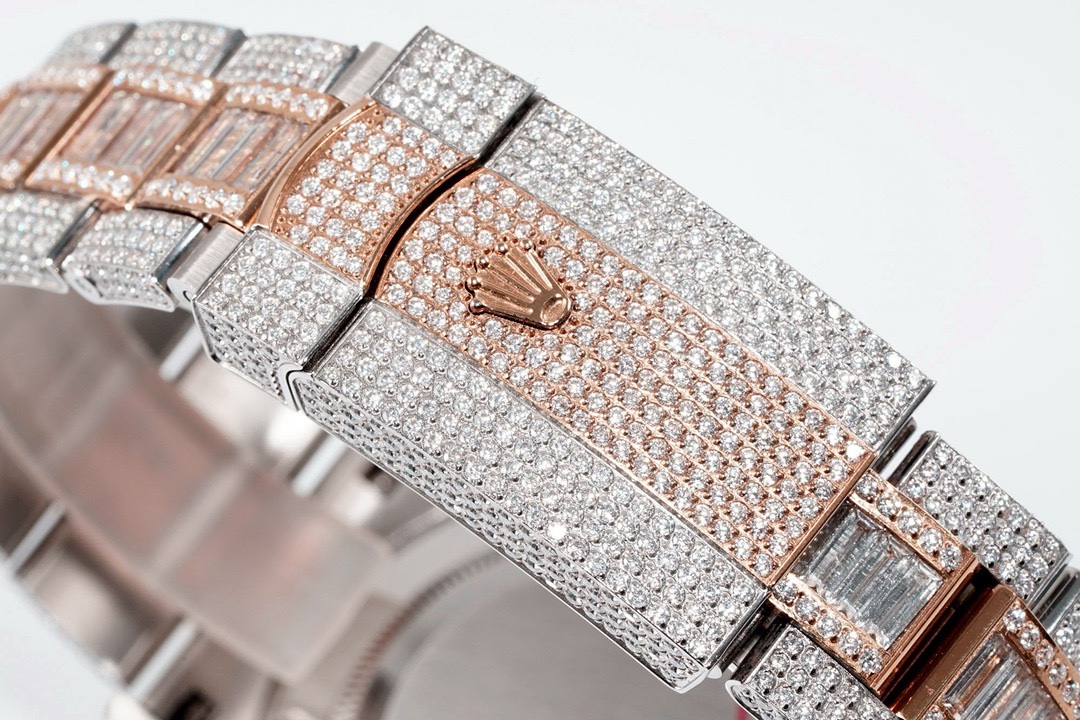 Rolex TW Factory Fully Iced‑Out Datejust 41mm Men Watch, Full Paved Stones, 2824 Automatic Movement