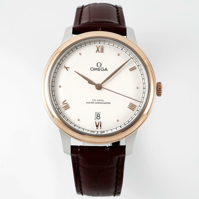 Omega De Ville Power‑Reserve Automatic Mechanical Watch, Genuine Calfskin Leather Strap