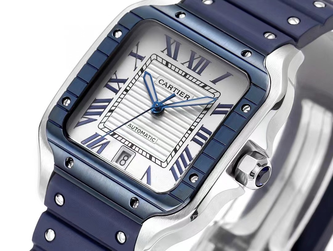 Cartier Santos Rubber Strap | THB Factory 39.8mm Automatic Watch