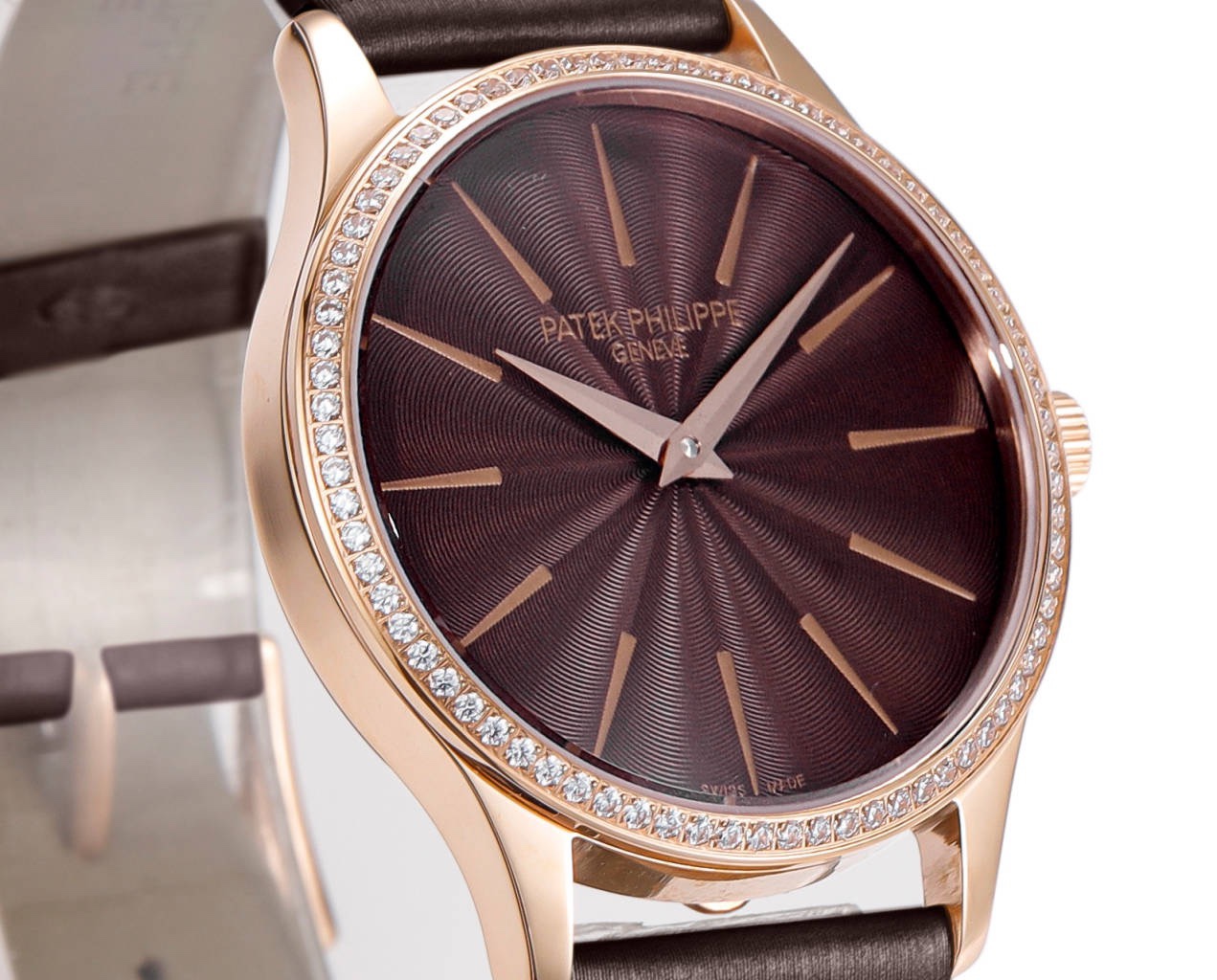 Patek Philippe Calatrava Ladies Watch 35mm | Slim Cal.240 Automatic Guilloché Dial Watch
