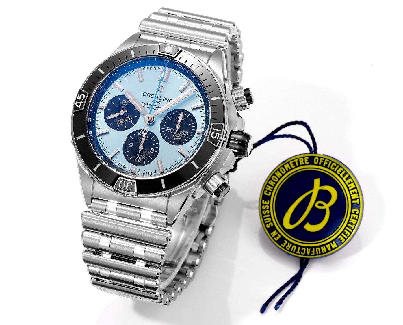 BREITLING Chronomat 44mm Automatic Chronograph Watch, BLS Factory Ceramic Bezel Timepiece