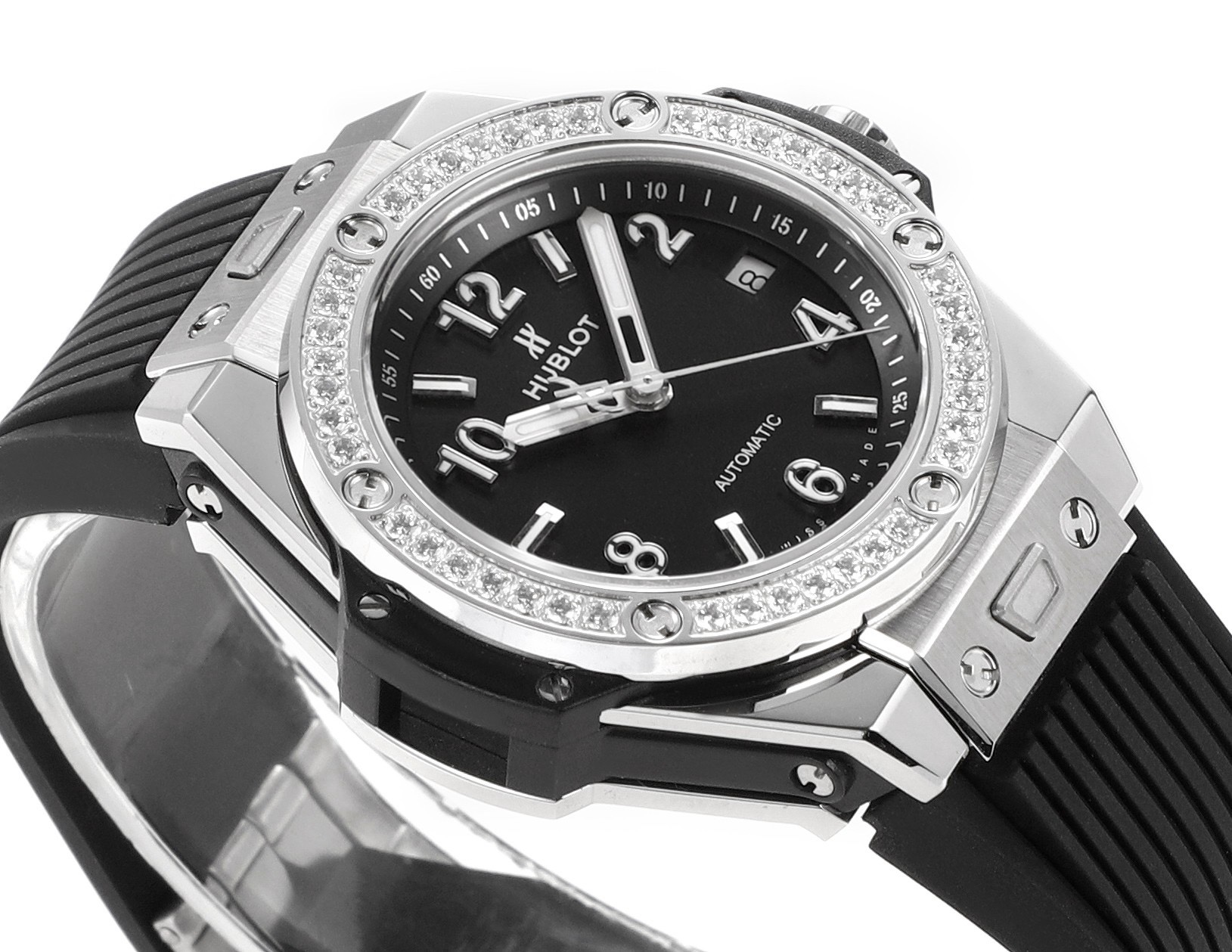 Hublot Big Bang 39mm Steel Diamond Bezel Automatic Ladies Watch