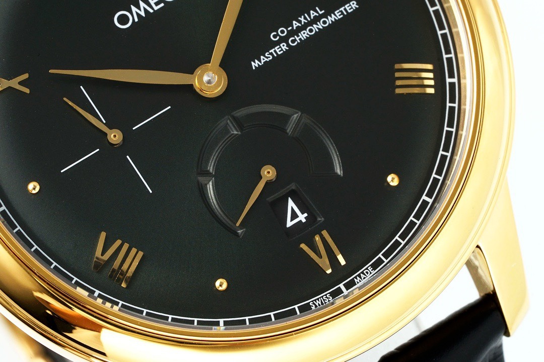 Omega De Ville Power‑Reserve Automatic Mechanical Watch, Genuine Calfskin Leather Strap