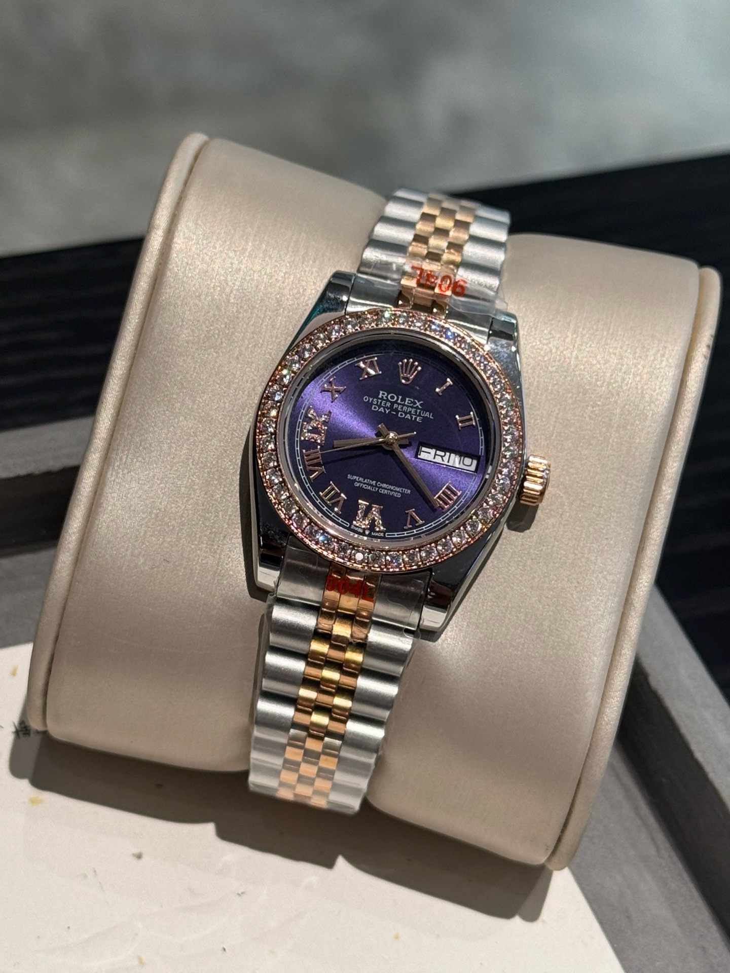 Rolex Datejust 31mm Ladies Watch Diamond Bezel Purple Roman Dial Stainless Steel Jubilee Bracelet Women Wristwatch