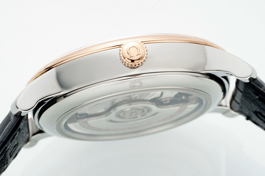 Omega De Ville Power‑Reserve Automatic Mechanical Watch, Genuine Calfskin Leather Strap