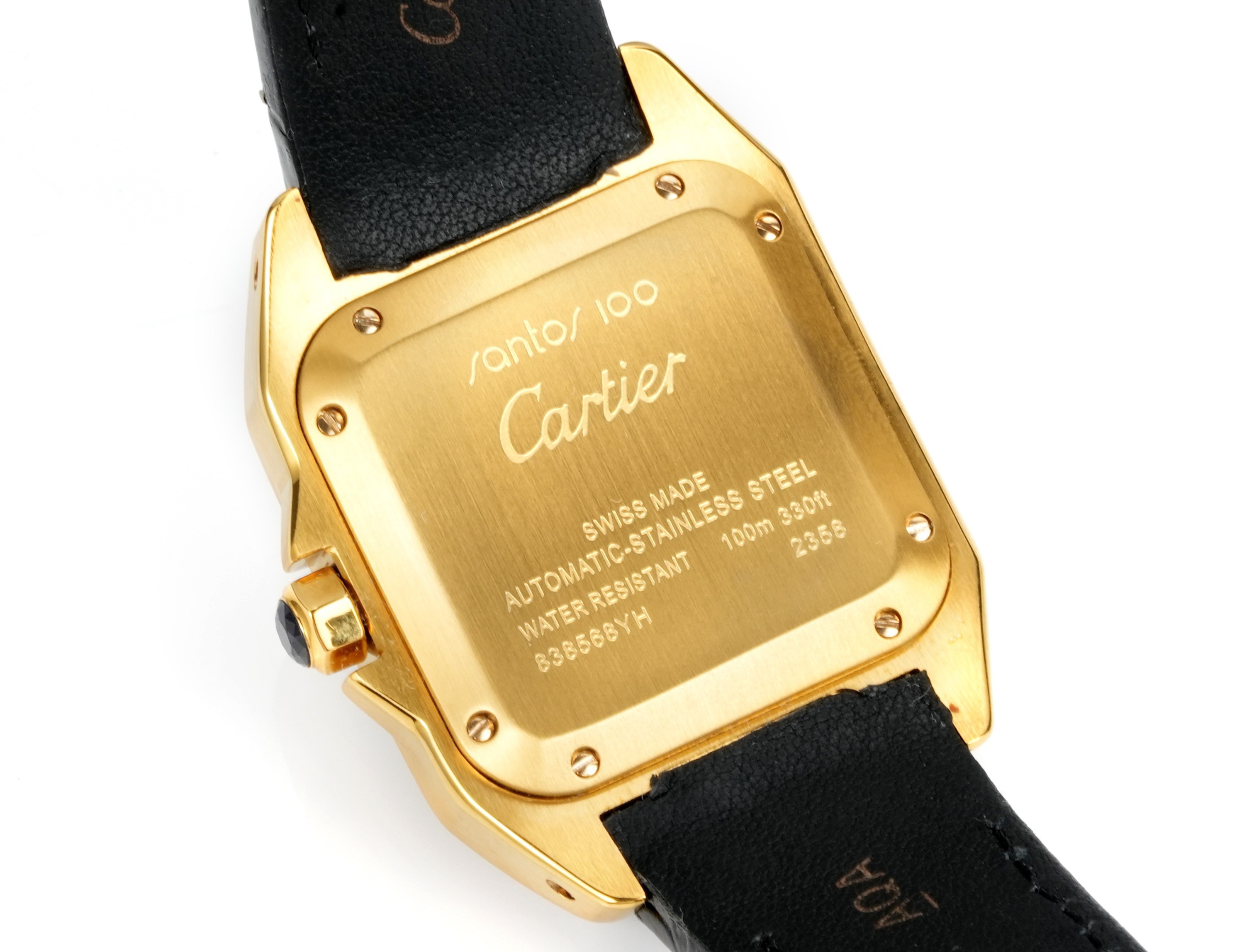 Cartier Santos 100th Anniversary Ladies Watch, Full Paved Diamond Bezel, 35.6mm