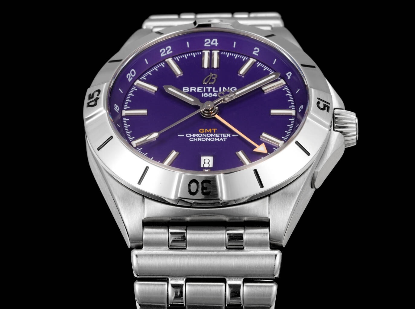 Breitling Chronomat GMT 40mm Automatic Steel Watch Multi‑Color Dial Bullet Bracelet