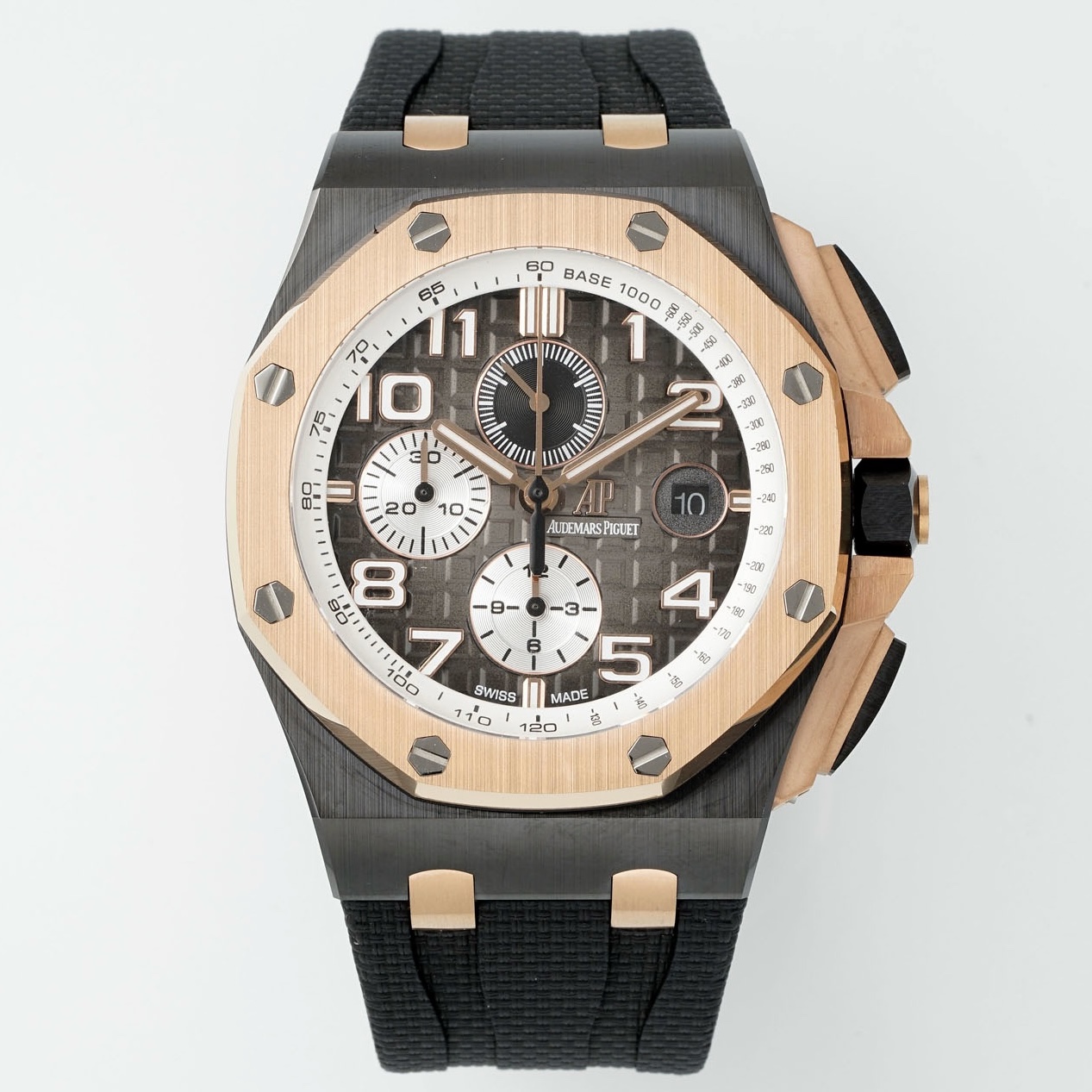 Audemars Piguet Ceramic Chronograph 44mm Sports Watch Rubber Strap