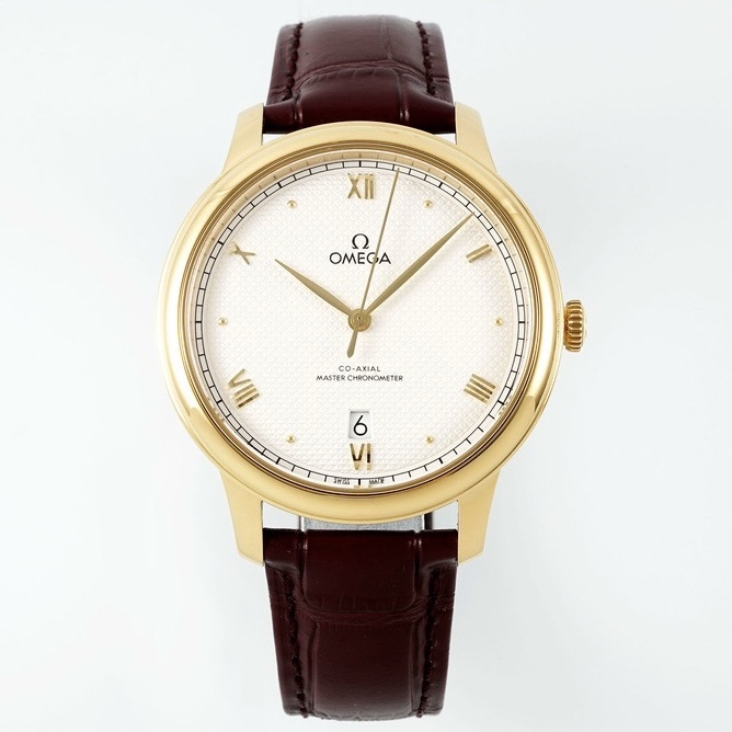 Omega De Ville Power‑Reserve Automatic Mechanical Watch, Genuine Calfskin Leather Strap