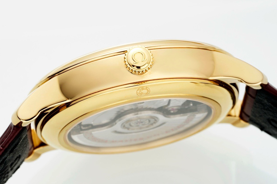 Omega De Ville Power‑Reserve Automatic Mechanical Watch, Genuine Calfskin Leather Strap