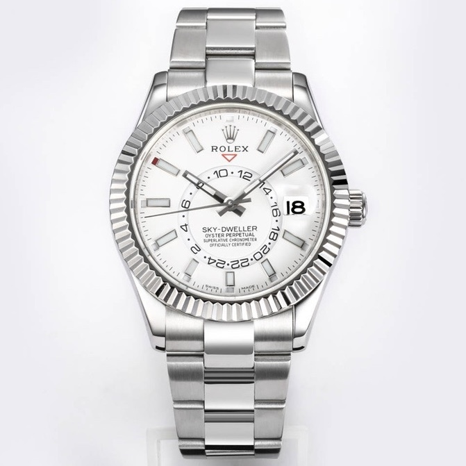 Rolex Sky‑Dweller Watch 42mm 904L Steel 9002 Automatic Movement Ring Command Bezel