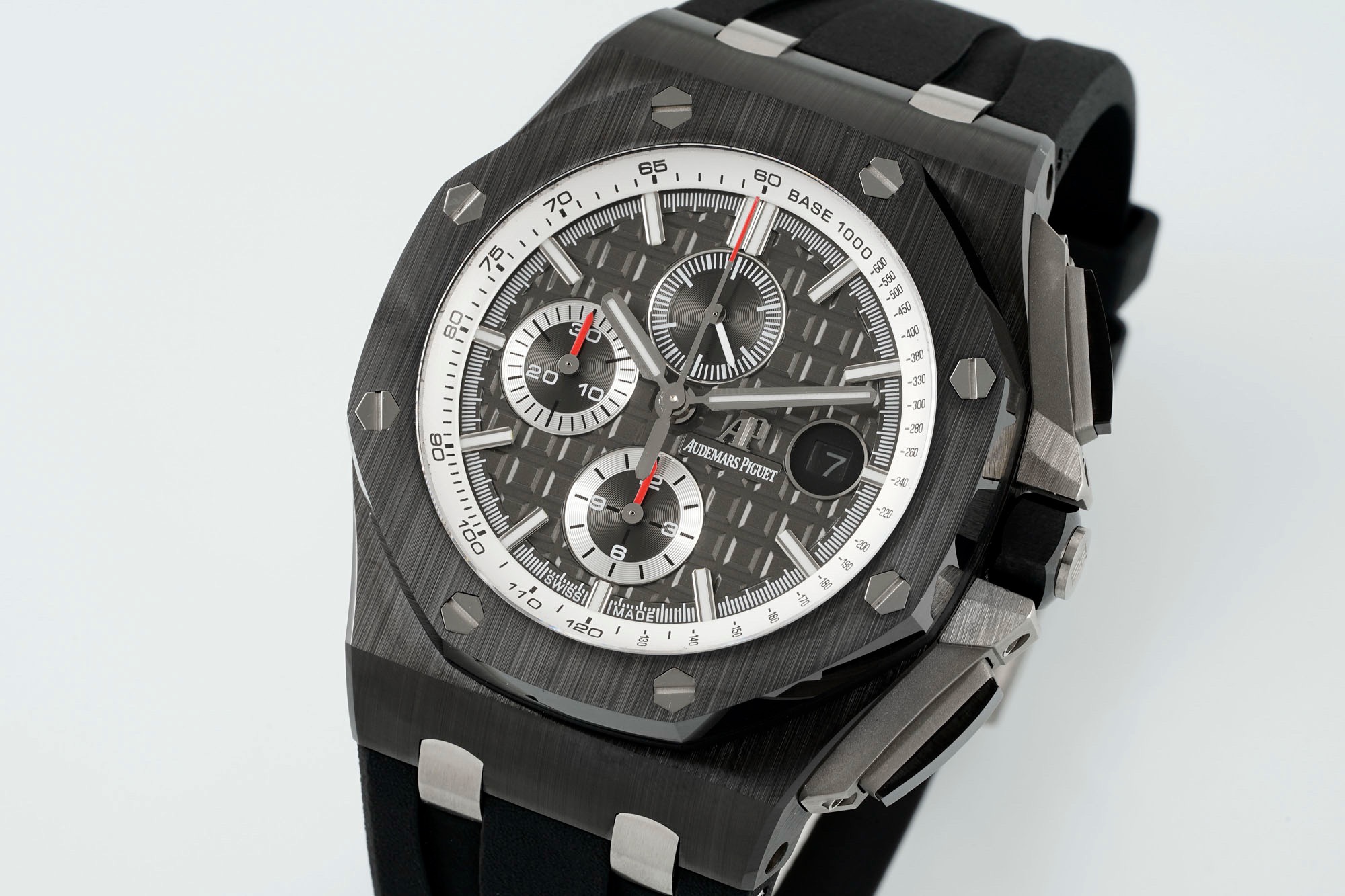 Audemars Piguet Ceramic Chronograph 44mm Sports Watch Rubber Strap