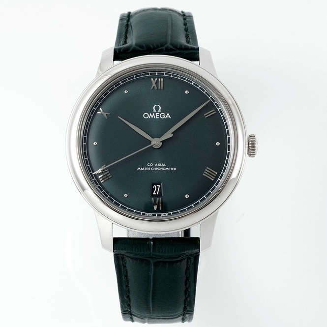 Omega De Ville Power‑Reserve Automatic Mechanical Watch, Genuine Calfskin Leather Strap