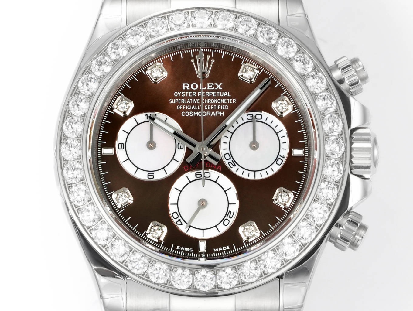 Rolex Cosmograph Daytona 40mm N+ Factory V2 Weighted Baguette Bezel Automatic Watch
