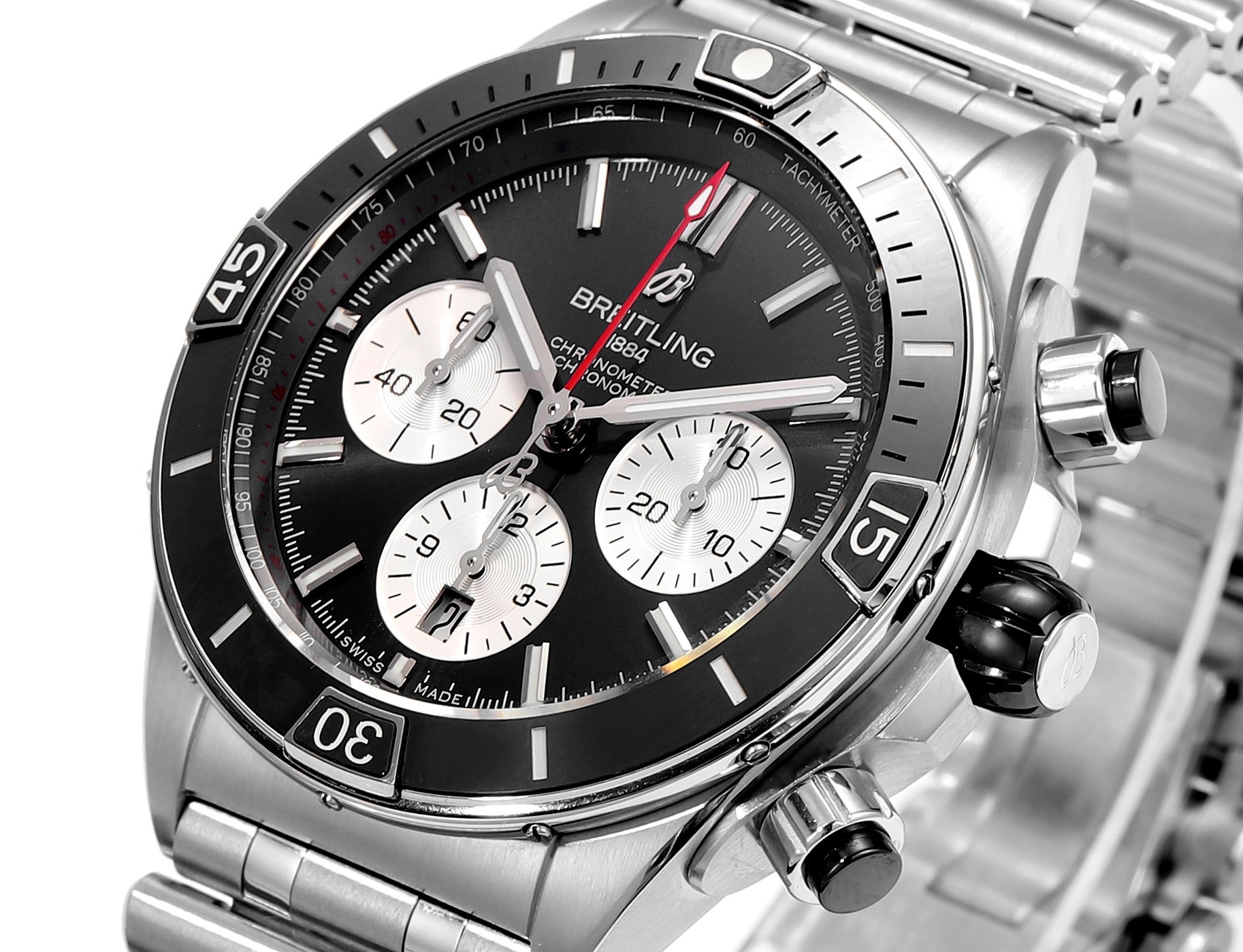 BREITLING Chronomat 44mm Automatic Chronograph Watch, BLS Factory Ceramic Bezel Timepiece