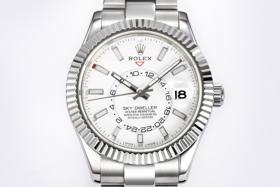 Rolex Sky‑Dweller Watch 42mm 904L Steel 9002 Automatic Movement Ring Command Bezel