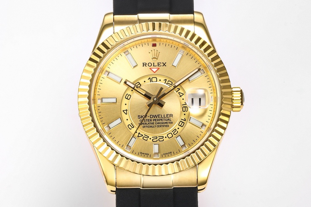 Rolex Sky‑Dweller Watch 42mm 904L Steel 9002 Automatic Movement Ring Command Bezel