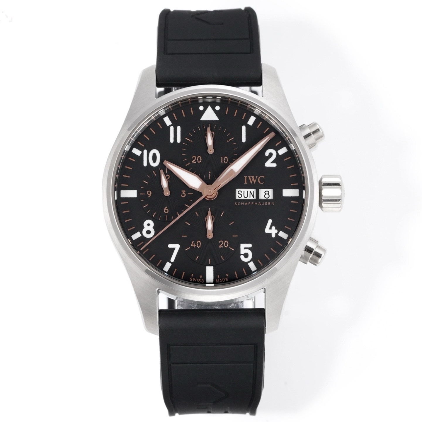 IWC Pilots Series IW388110 Men Watch AP5 Upgrade Fluororubber Strap 46H Power Reserve