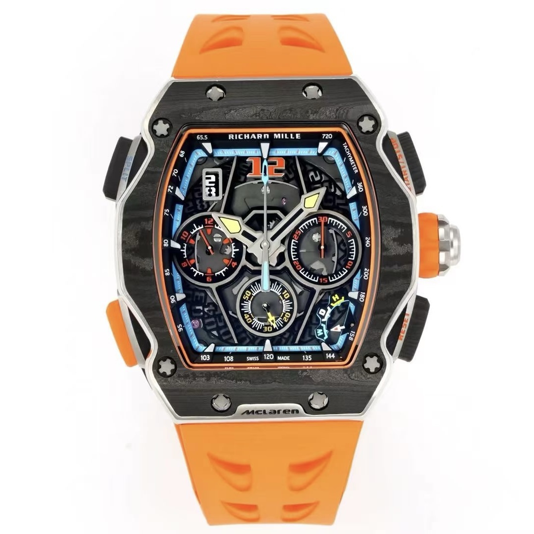 Richard Mille RM 65-01 McLaren W1 Automatic Chronograph Watch, Carbon TPT & Grade 5 Titanium Case