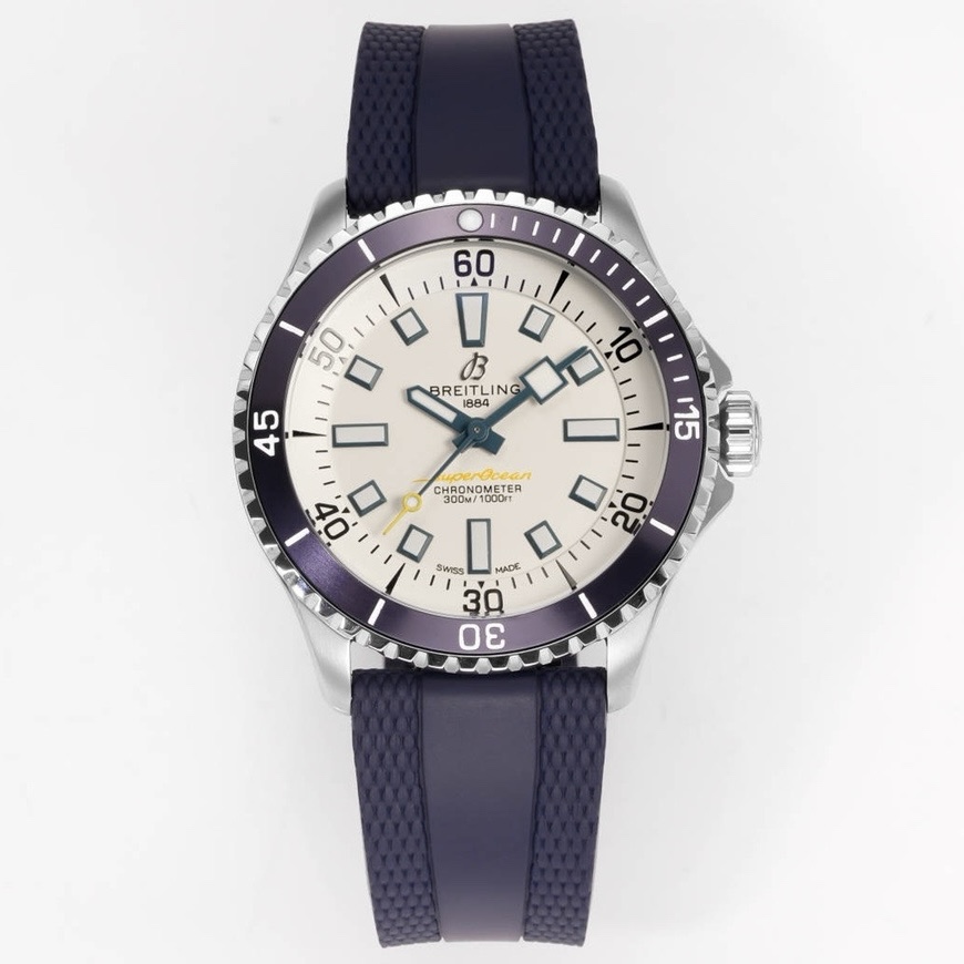 BREITLING Superocean 42mm Dive Watch, GR Factory Version Luminous Dial Ceramic Bezel Rubber Strap Multiple Colors