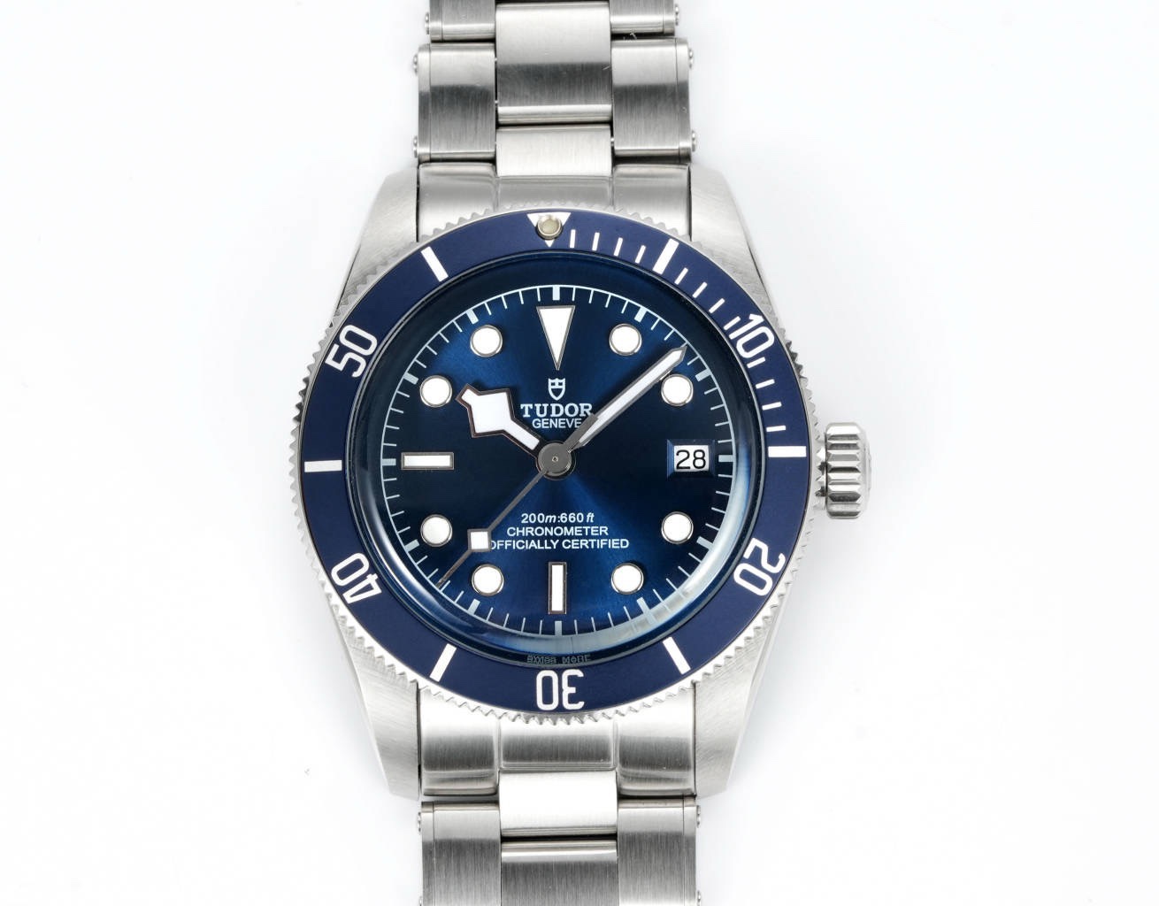 Tudor Black Bay GMT Automatic Diver Watch 41mm, Domed Sapphire Crystal, Rivet Stainless Steel Bracelet, Multiple Ceramic Bezel Color Options