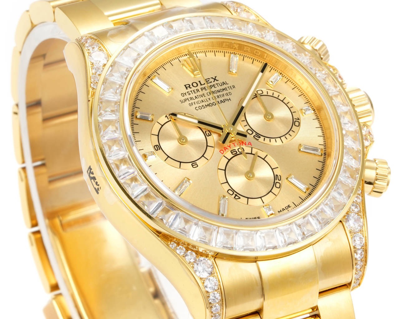 Rolex Cosmograph Daytona 40mm N+ Factory V2 Weighted Baguette Bezel Automatic Watch