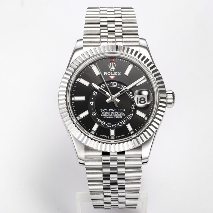 Rolex Sky‑Dweller Watch 42mm 904L Steel 9002 Automatic Movement Ring Command Bezel