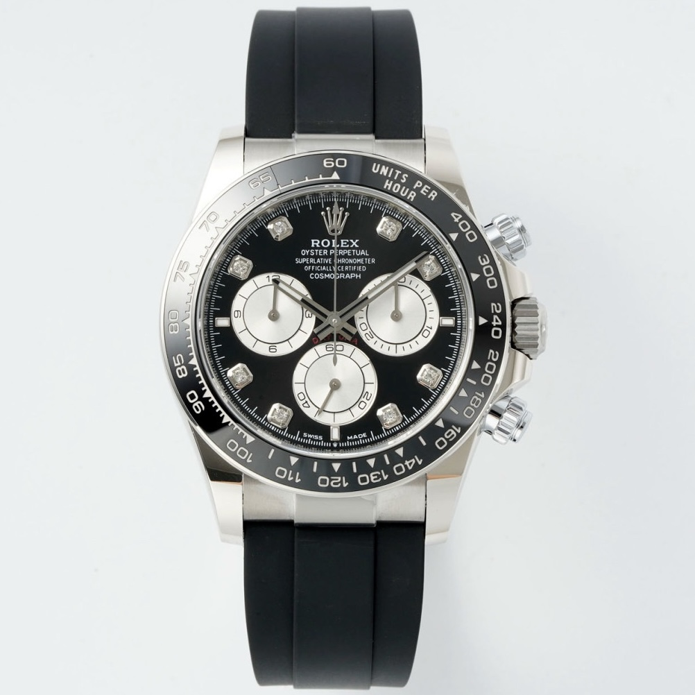 Rolex Cosmograph Daytona 40mm Rubber Strap Weighted 18K Gold‑Plated Cal.4131 Chronograph Movement