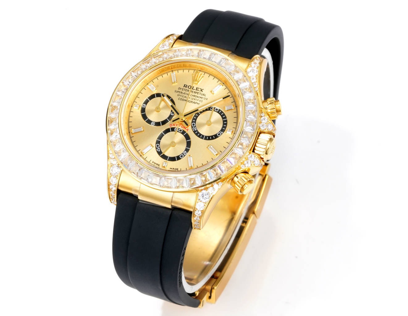 Rolex Cosmograph Daytona 40mm N+ Factory V2 Weighted Baguette Bezel Automatic Watch